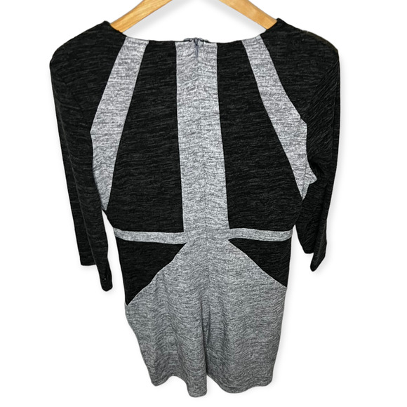 Neesha Women's Heathered Dark & Light Gray Knit Sweater Dress Round Neck Size L - Picture 9 of 14